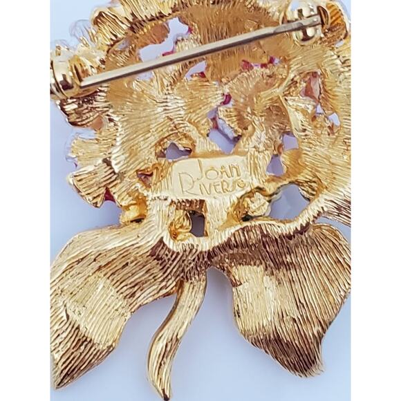 Vintage Joan Rivers Pink and Yellow Floral Bouquet Pin Brooch - Picture 4 of 6